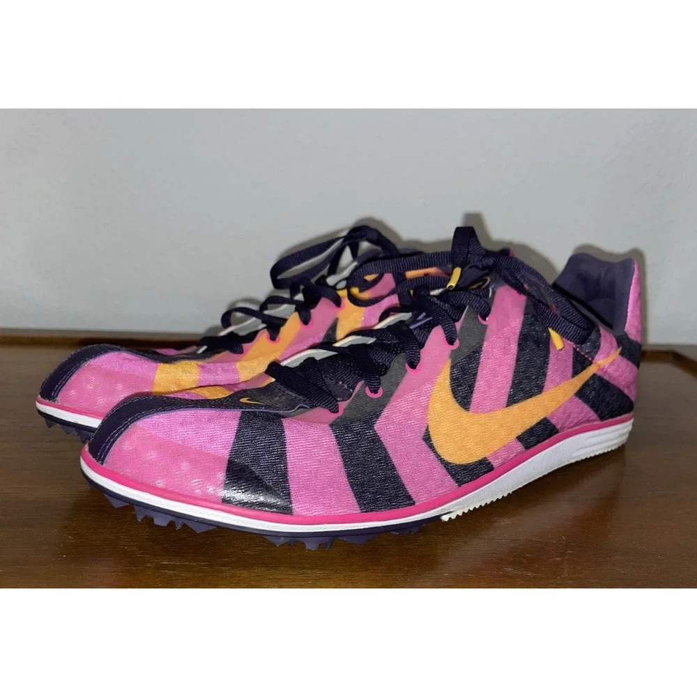 Nike Zoom Rival Distance Spikes - Size 12 Womens - Hyper Pink Orange